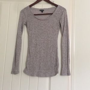 Tan and Gold Shimmer Knit Express Top